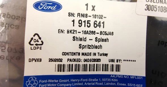 Ford OE BK21-16A266-BC5JA6 _ BK21-16A267-BC5JA6 КОМПЛЕКТ ОРИГІНАЛЬНИХ ПЕРЕДНІХ КРИШОК FORD CUSTOM 2012- _ 1915641 _ 1915642