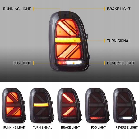 VLAND 51L1911E mhm Задній ліхтар Vland Full LED з динамічним покажчиком повороту для Mini Countryman II F60