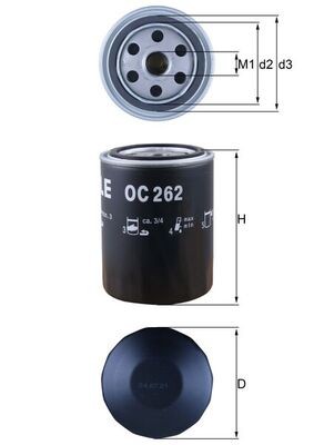 OC262 MAHLE ORIGINAL Фільтр мастил