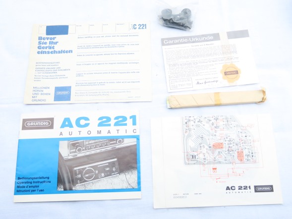 GRUNDIG AC221 ДОДАТКОВА КАСЕТА КАРТОН ІНСТРУКЦІЇ VW OPEL MERCEDES PORSCHE BMW