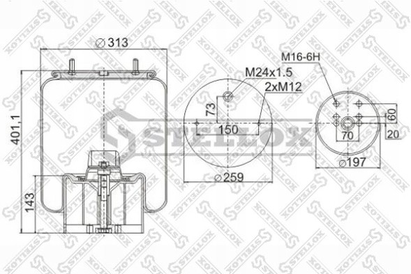 Stellox 90-49612-SX ПНЕВМАТИЧНА ПОДУШКА BPW 30К
