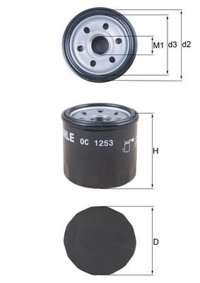 OC1253 MAHLE ORIGINAL Фільтр оливи