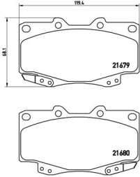 P83069 BREMBO Комплект гальмівних колодок з 4 шт дисків