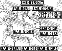 Febest 0824-S12RRH Важіль підвіски 0824-s12rrh febest subaru forester legacy