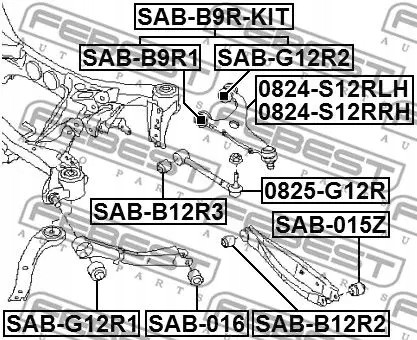 Febest 0824-S12RRH Важіль підвіски 0824-s12rrh febest subaru forester legacy