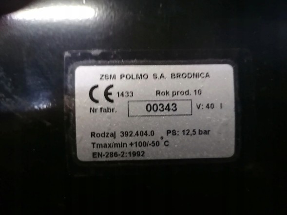 Polmo 392.404.0 Polmo повітряний бак 246ммx940мм 40л 392.404.0
