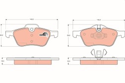GDB1476 TRW Комплект гальмівних колодок з 4 шт дисків