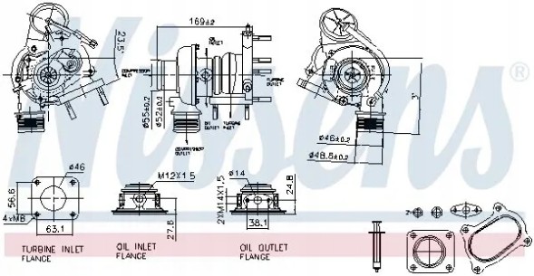 Nissens 93424 Турбокомпресор турбіна 93424 nissens альфа ромео