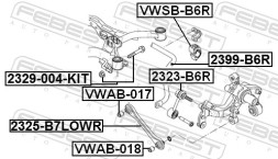2329 004 KIT FEBEST Болт кріплення підвіски