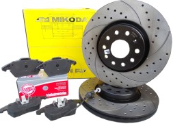 CHINA 0262s+7184 Диски колодки передні для vw passat b6 b7 1.9 2.0tdi просвердлені / нарізні
