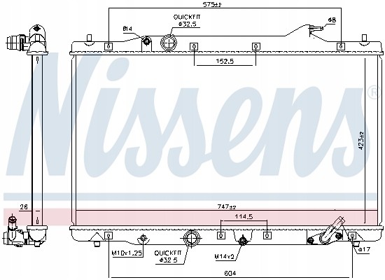 Nissens 606216 Радіатор, система охолодження двигуна nissens 606216