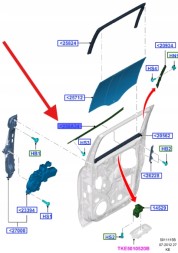 Ford OE AB39-26246A32-BF, AB3Z2625554G УЩІЛЬНЮВАЧ СКЛА ДВЕРЕЙ ПРАВИЙ ЗАДНІЙ RANGER 2011- OEM 2453482 _ AB39-26246A32-BF