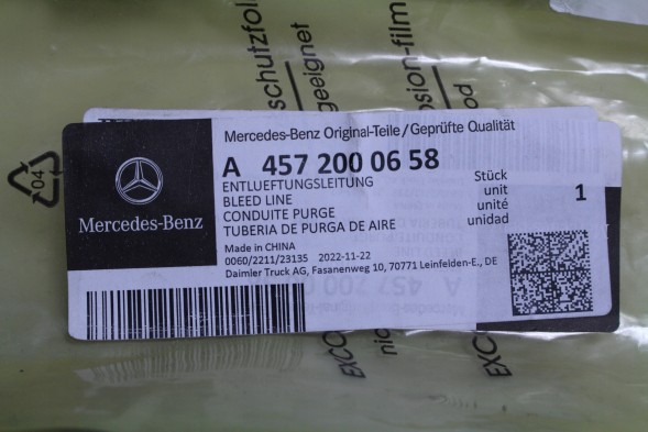 Mercedes-Benz OE A4572000658 MERCEDES ПАЛИВНИЙ ПРОВІД MERCEDES AXOR A4572000658