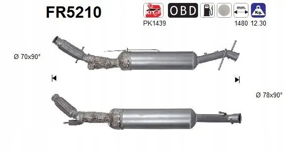 AS FR5210 Сажовий фільтр fap dpf fr5210 as citroen