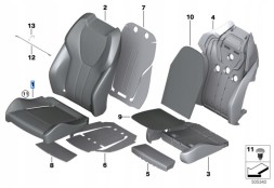 52108493276 BMW OE Оббивка сидіння комфортного крісла Tartufo X5 G05 X6 G06 X7 G07