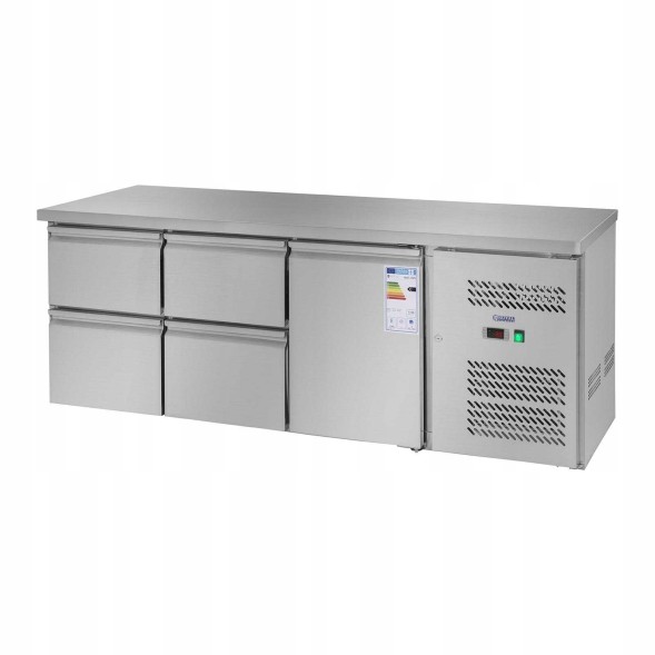 Китай WEW-SC-HP-1008983 Холодильний стіл Royal Catering 179см -2 до 10°C Сталева стільниця 4 шухляди