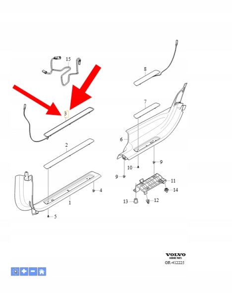 Volvo OE 31479062 Volvo OE НАКЛАДКА ПОРОГА ПРАВА ПЕРЕДНЯ VOLVO XC90 2016- XC60 OEM/OE 31479062