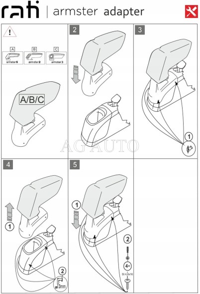 Rati V05276B Підлокітник Armster 3, Fiat 500L, 2012-2018, Трекінг, Вітальня, тканина