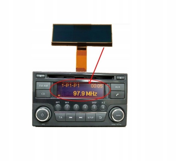 Moto Simat LCD Дисплей для Радіо Daewoo Nissan Juke Note AGC-0071RF