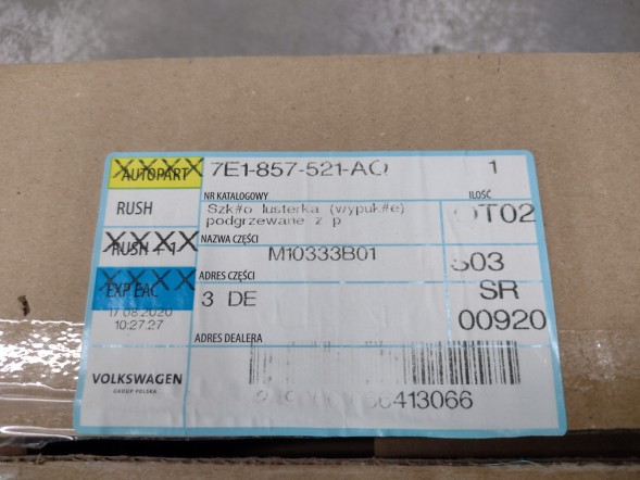Volkswagen OE Скло дзеркала TRANSPORTER T5 T6 7E1857521AQ ОРИГ.