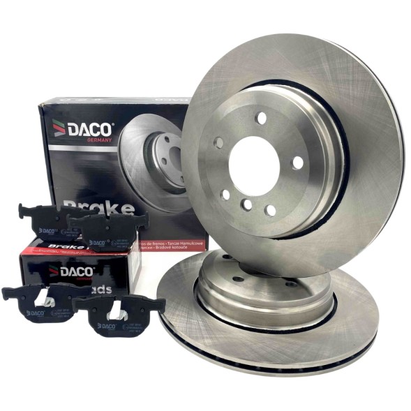 DACO 320307 600323 Диски гальмівні + колодки задні BMW 5 E60 E61 520 523 525 530 (діаметр 320 мм)
