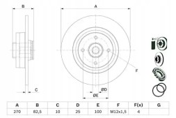 Bosch 0 986 479 E71 Гальмівний диск задній 0 986 479 e71 bosch renault