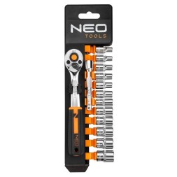10 000 NEO TOOLS Набір головок торцевих з тріскачкою та подовжувачем 1 4 14 шт