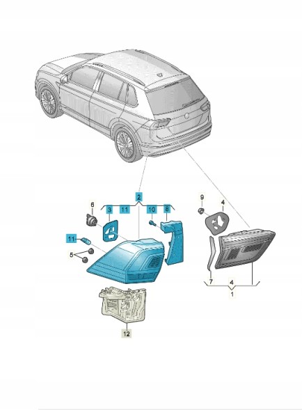 Volkswagen OE 5NL945095A Світлодіодний задній ліхтар лівий ASO VW