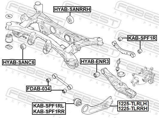 KAB SPF1R FEBEST Сайлентблок