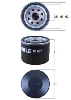 OC1290 MAHLE ORIGINAL Фільтр оливи