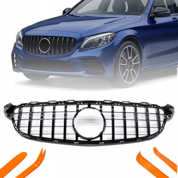 TOPGER KRG-ME-126 X РЕШІТКА РАДІАТОРА MERCEDES DB C W205 15-18 ЧОРНИЙ ГЛЯНЕЦЬ СТИЛЬ C63 GTR
