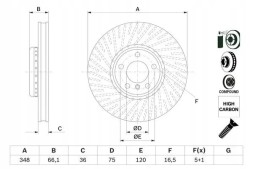 Bosch 0 986 479 E19 Гальмівний диск передній вентильований 0 986 479 e19