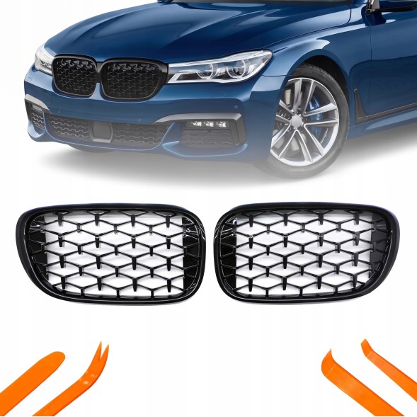 TOPGER KRG-BMW-328 X РЕШІТКА РАДІАТОРА BMW 7 G11 16-18 ЧОРНИЙ ГЛЯНЕЦЬ ДІАМАНТ