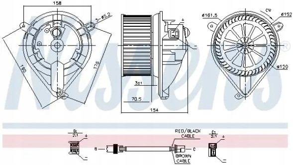 Nissens 87052 Вентилятор пічки 87052 nissens mercedes