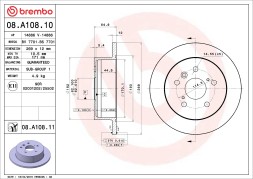 08 A108 10 BREMBO Диск гальмівний