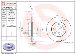 09 9998 10 BREMBO Диск гальмівний