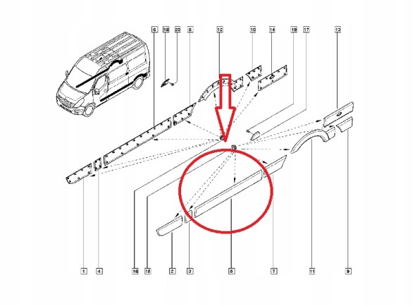 Китай Накладка на двері Renault 8287700Q0C 828210160R Оригінал