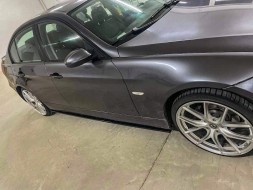 ViralCar DOKŁADKI BOCZNE PROGOWE LISTWY POD PROGI BMW E90 E91 M-PAKIET CZARNY POŁYSK Накладка на поріг ViralCar чорний глянець для BMW E90 E91