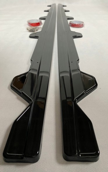 ViralCar DOKŁADKI BOCZNE PROGOWE LISTWY POD PROGI BMW E90 E91 M-PAKIET CZARNY POŁYSK Накладка на поріг ViralCar чорний глянець для BMW E90 E91