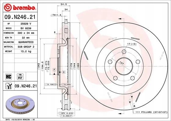 Brembo 09.N246.21 Brembo 09. N246.21 гальмівний диск