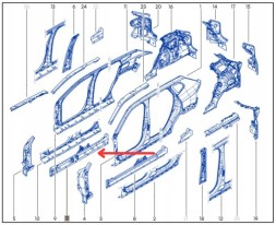 Dacia OE 764E01469R Підсилювач порогу правий DACIA DUSTER III