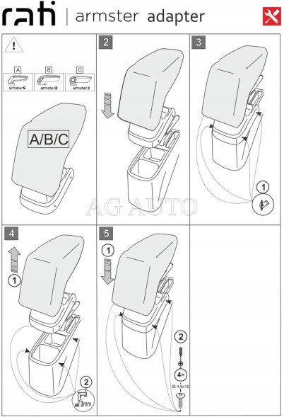 Rati V05198A Підлокітник Armster 3, Honda Jazz, 2009-2015, тканина