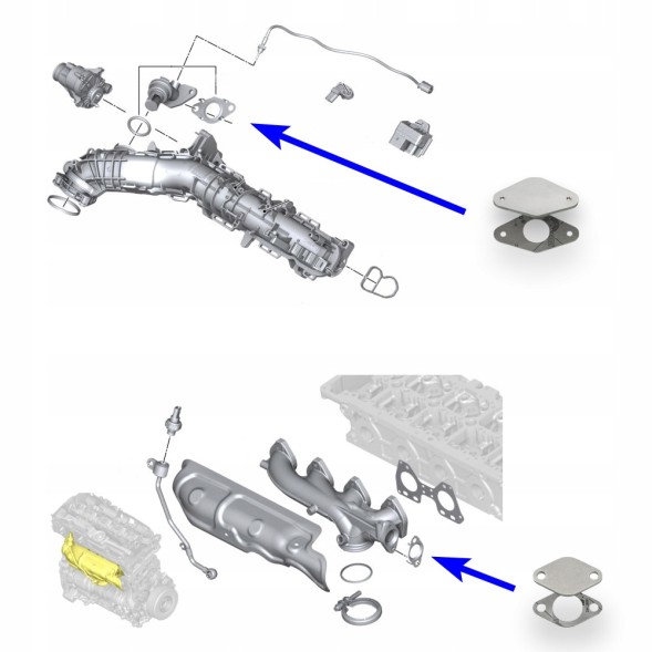 Tafmet EDEL_7B Комплект заглушок для видалення клапана EGR BMW 2.0 D B47 F30 F32 F33