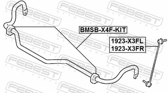 BMSB X4F KIT FEBEST Втулка стабілізатора