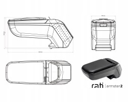 Rati V01612AV2P Підлокітник регульований з відсіком для зберігання FIAT GRANDE PUNTO 2005-2018