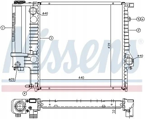 Nissens 60623A Радіатор охолодження 60623a nissens bmw 3 e30 e36