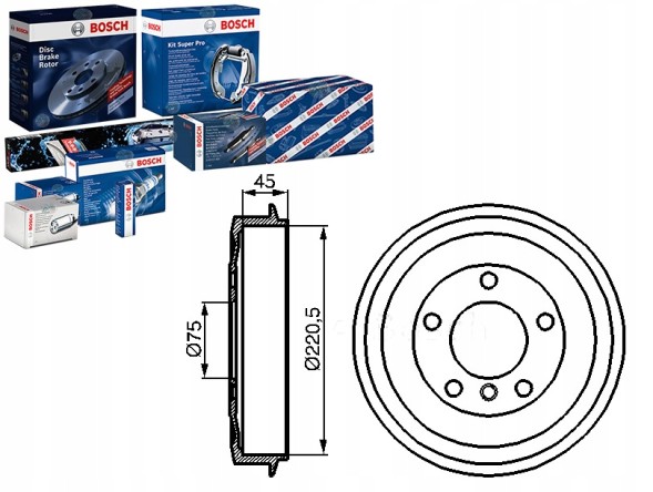 Bosch PRO/0 986 477 043 BOS Гальмівні барабани bmw 3 (e36) 1.6-1.8 09.90-08.00 bo + помічник зіткнення #34