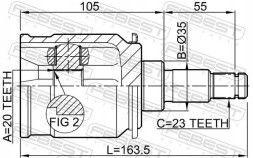 Febest 0311-RELHR Шрус задній 0311-relhr febest honda cr-v ii