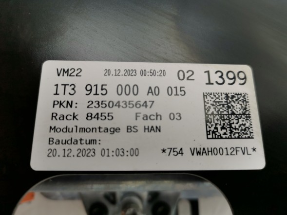 Volkswagen OE 1N3915684AB, DWP465314OE Зарядний пристрій високої напруги VW ID. Buzz 1N3915684AB
