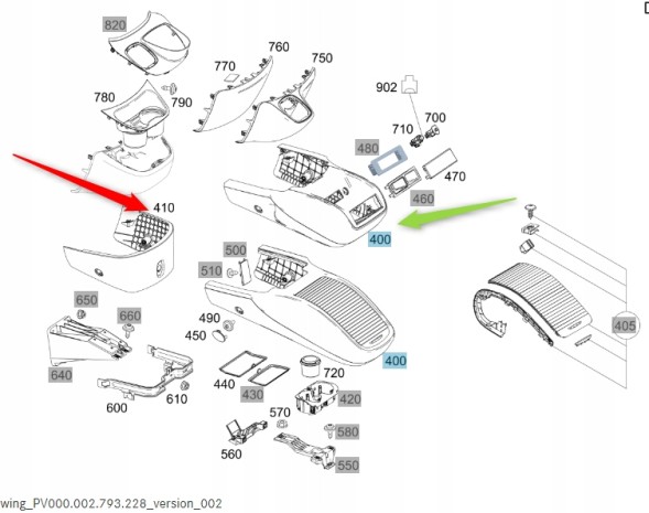 Mercedes-Benz OE ПОЛИЦЯ КОНСОЛЬНА VITO V КЛАС MERCEDES A44768003319051